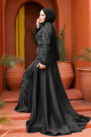 Black Modest Bridesmaid Dress 45621S - 3