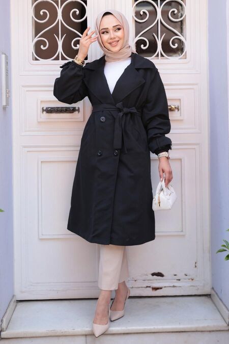 Black Modest Coat 62181S - NEVA STYLE