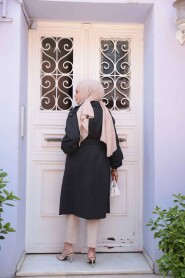 Black Modest Coat 62181S - 4