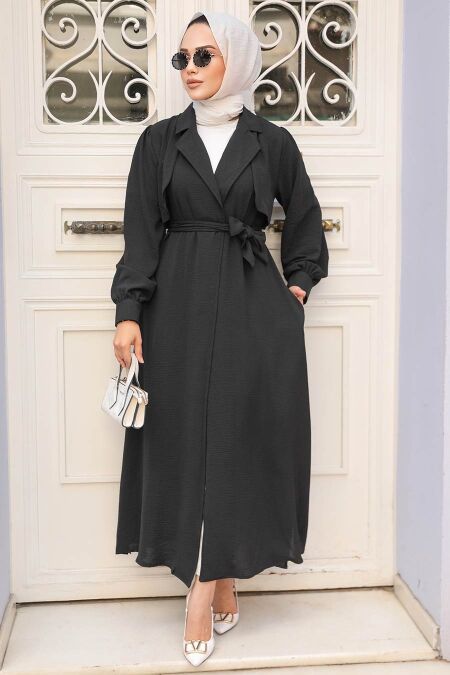 Black Modest Coat 6822S - NEVA STYLE