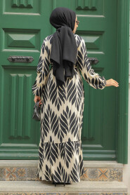 Black Modest Dress For Women 23432S - 3