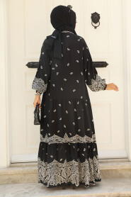 Black Modest Dress For Women 51751S - 4