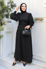 Black Modest Dress For Women 5962S - 1