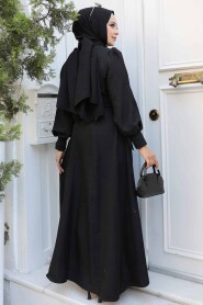 Black Modest Dress For Women 5962S - 3