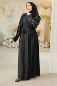 Black Modest Dubai Abaya 29101S - 3