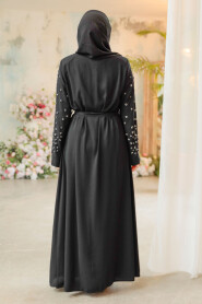 Black Modest Dubai Abaya 29101S - 4