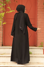 Black Modest Dubai Abaya 29106S - 3