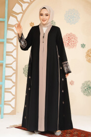 Black Modest Dubai Abaya 41568S - 2