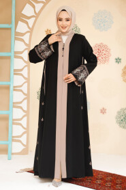 Black Modest Dubai Abaya 41568S - 3