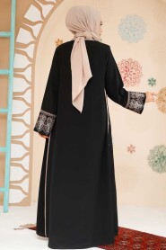 Black Modest Dubai Abaya 41568S - 4