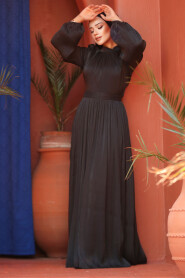 Black Modest Gown 45191S - 3