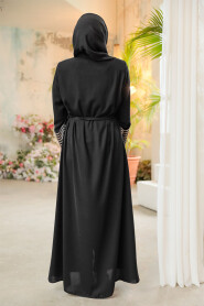 Black Modest Plus Size Abaya 29105S - 3