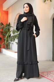 Black Modest Plus Size Abaya 45278S - 2