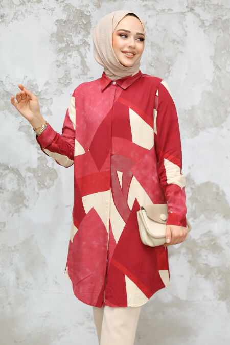 Cherry Modest Plus Size Tunic 11727VSN - NEVA STYLE
