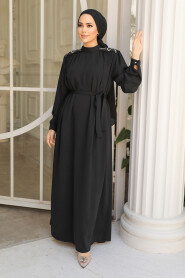 Black Modest Prom Dress 25681S - 2