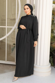 Black Modest Prom Dress 25681S - 1