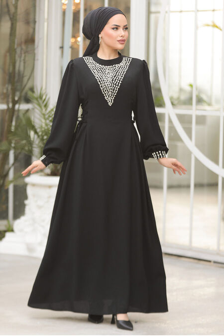 Black Modest Prom Dresses 10641S - NEVA STYLE