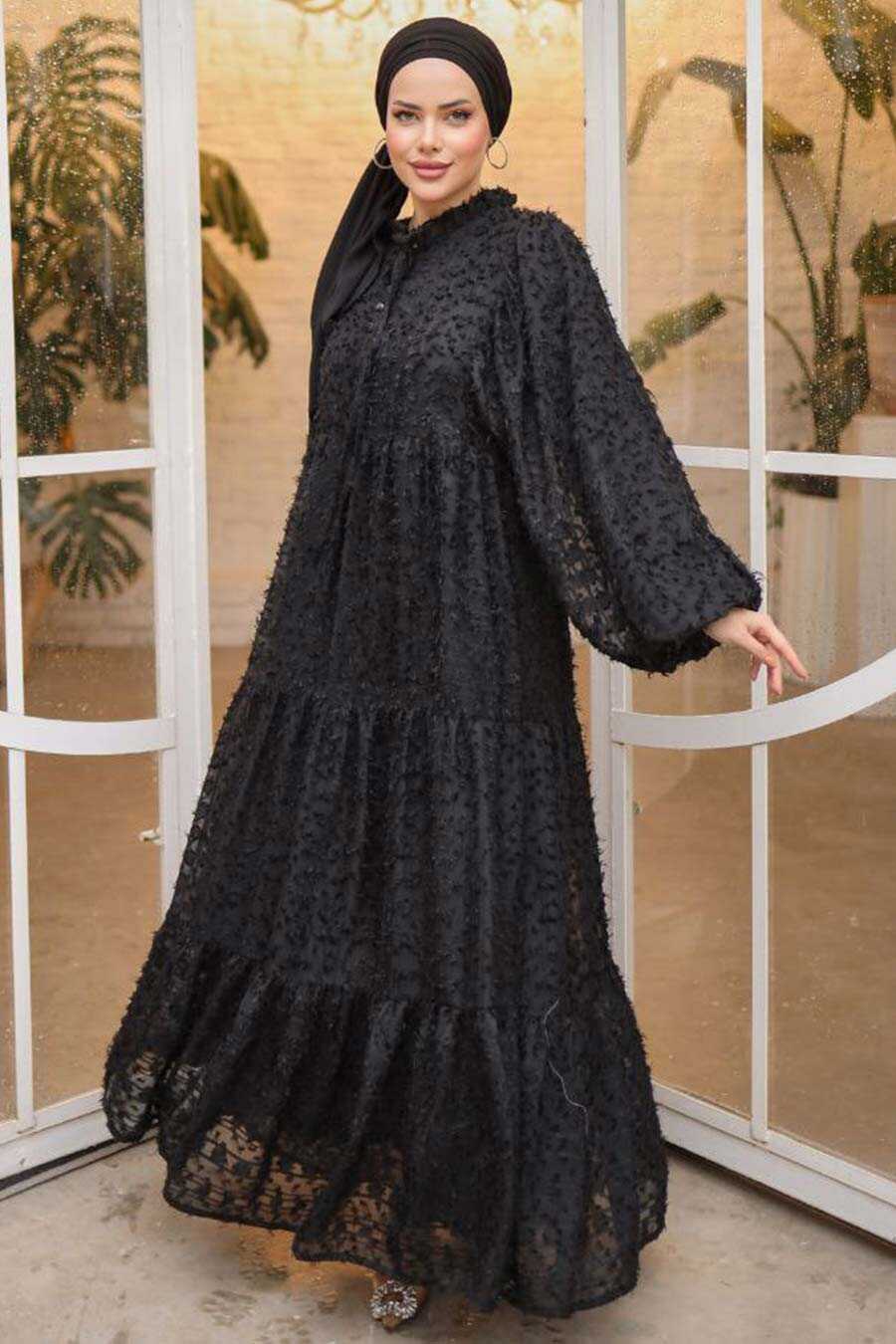 Black Modest Summer Dress 14101S