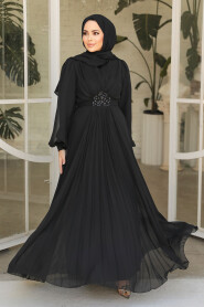 Black Modest Wedding Dress 4448S - 2