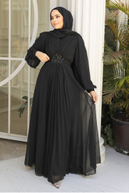 Black Modest Wedding Dress 4448S - 3