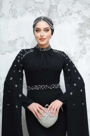 Black Modest Wedding Dress 4863S - 4