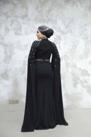 Black Modest Wedding Dress 4863S - 5