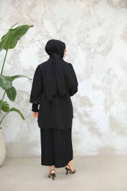 Black Plus Size Skirted Dual Suit 10991S - 3