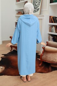 Blue Hijab Coat 6298M - 2