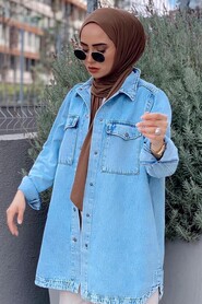 Blue Hijab Denim Jacket 283M - 2