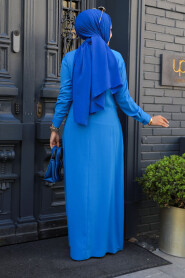 Blue Hijab Dress 12504M - 3