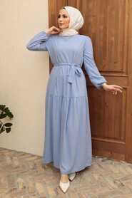 Blue Hijab Dress 13290M - 1
