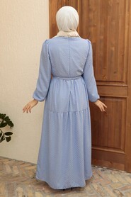 Blue Hijab Dress 13290M - 2