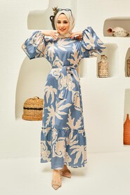 Blue Hijab Dress 15102M - 2