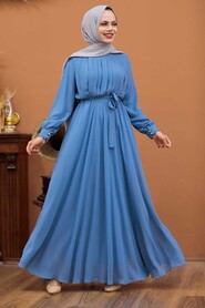 Blue Hijab Dress 15280M - 1