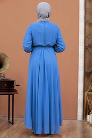 Blue Hijab Dress 15280M - 2