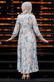 Blue Hijab Dress 22430M - 3