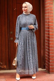 Blue Hijab Dress 2340M - 1
