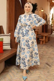 Blue Hijab Dress 5707M - 1