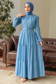 Blue Hijab Dress 57250M - 3