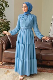 Blue Hijab Dress 57250M - 2