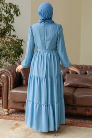 Blue Hijab Dress 57250M - 4