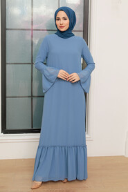 Blue Hijab Dress 5729M - 3
