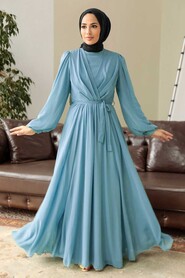 Blue Hijab Dress 5796M - NEVA STYLE