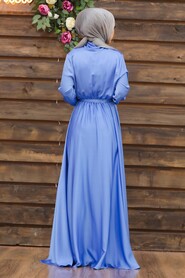  Stylish Blue Muslim Prom Dress 1418M - 2