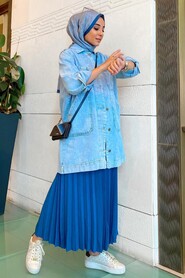 Blue Hijab Jeans Jacket 281M - 1