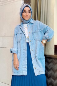 Blue Hijab Jeans Jacket 281M - 2