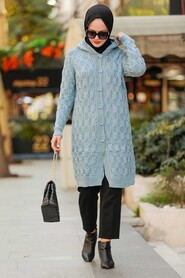 Blue Hijab Knitwear Cardigan 41202M - 1