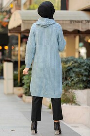 Blue Hijab Knitwear Cardigan 41203M - 2