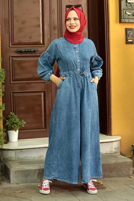 Blue Hijab Overalls 254M - NEVA STYLE