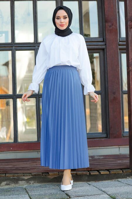 Blue Hijab Skirt 20511M - NEVA STYLE